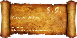 Vincze Orion névjegykártya